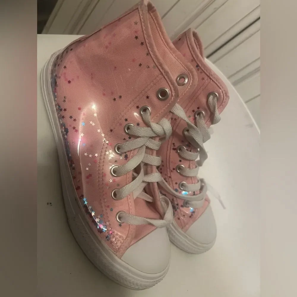 Chuck Taylor Girl’s All Star Confetti High Top Casual Sneakers Sz 2